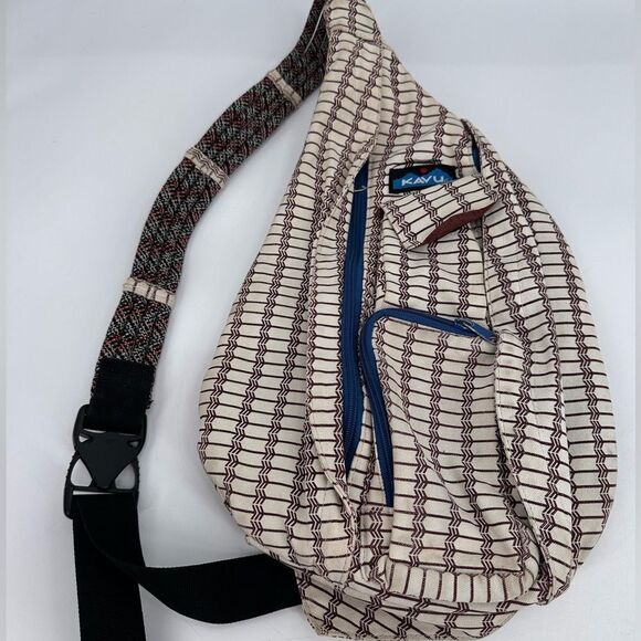 Kavu Maroon White Arrow Kavu Sling Cross Body Bag EUC - Picture 1 of 6
